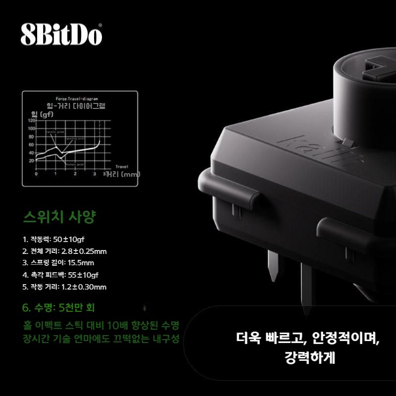 8BitDo 아케이드 컨트롤러 히트박스 스위치2 PC 무선 Xbox 시리즈 공식인증 철권 스트리트파이터 전용 레트로 버젼 복고풍 스위치/PC - 상세 이미지 5