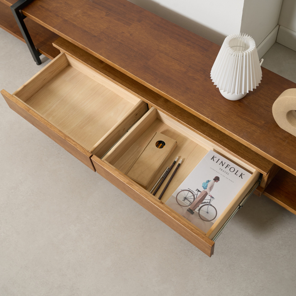 브휘트 2400 원목 높은 안방 티비장 거실장 tv다이 서랍장