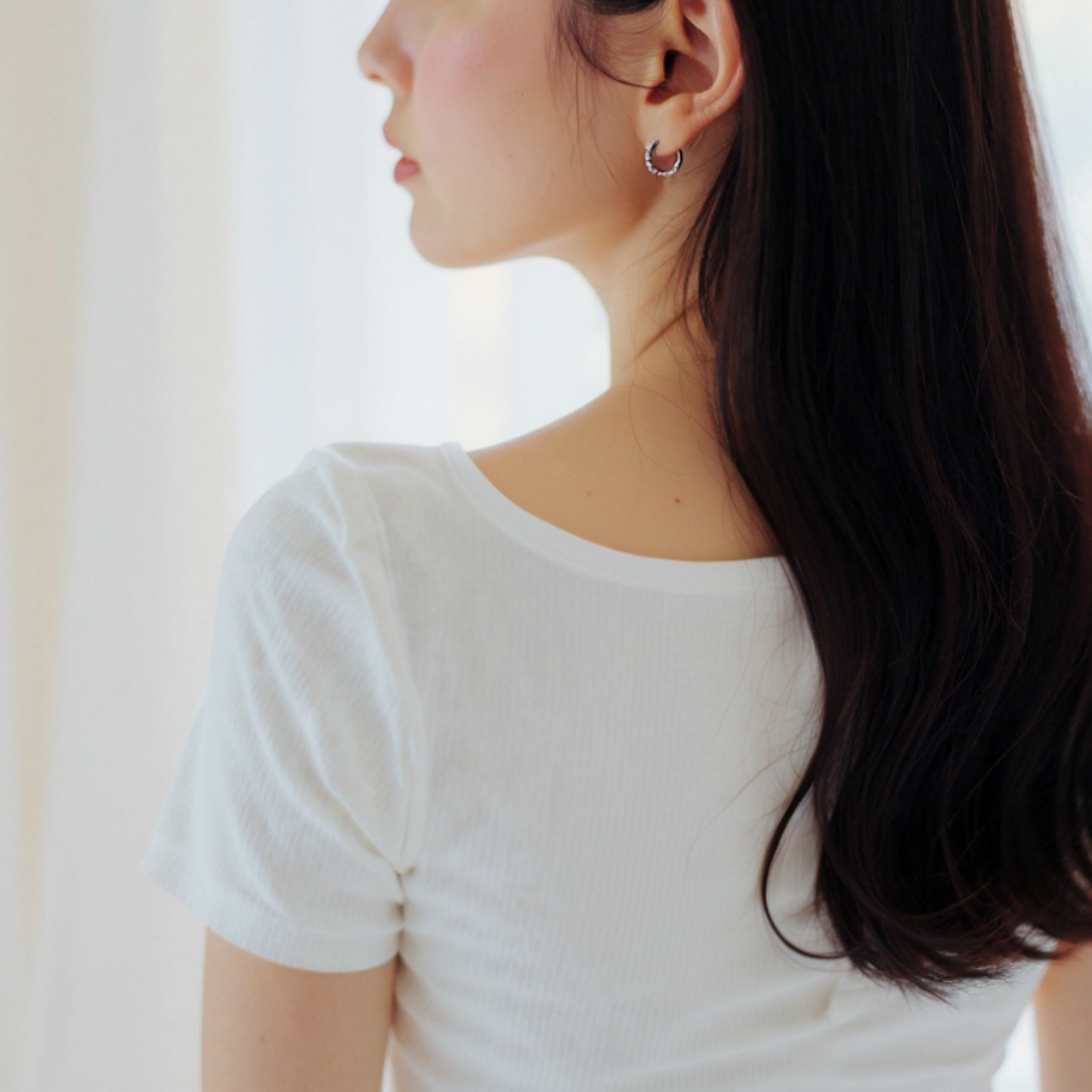 다이아몬드 1.7mm 18개 백금 귀걸이 - 상세 이미지 5