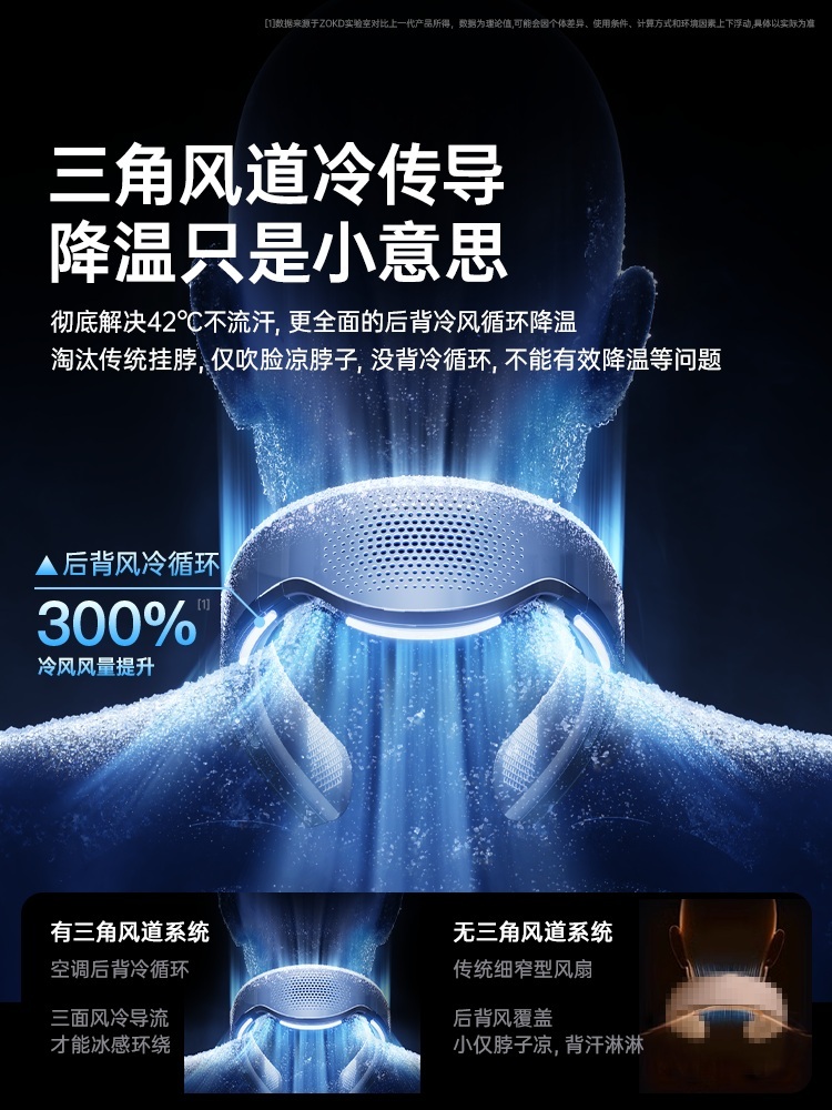 넥밴드 목풍기 급속 목에거는 팬리스 목걸이형 펠티어 쿨러 넥쿨러 냉각 휴대용 - 상세 이미지 3