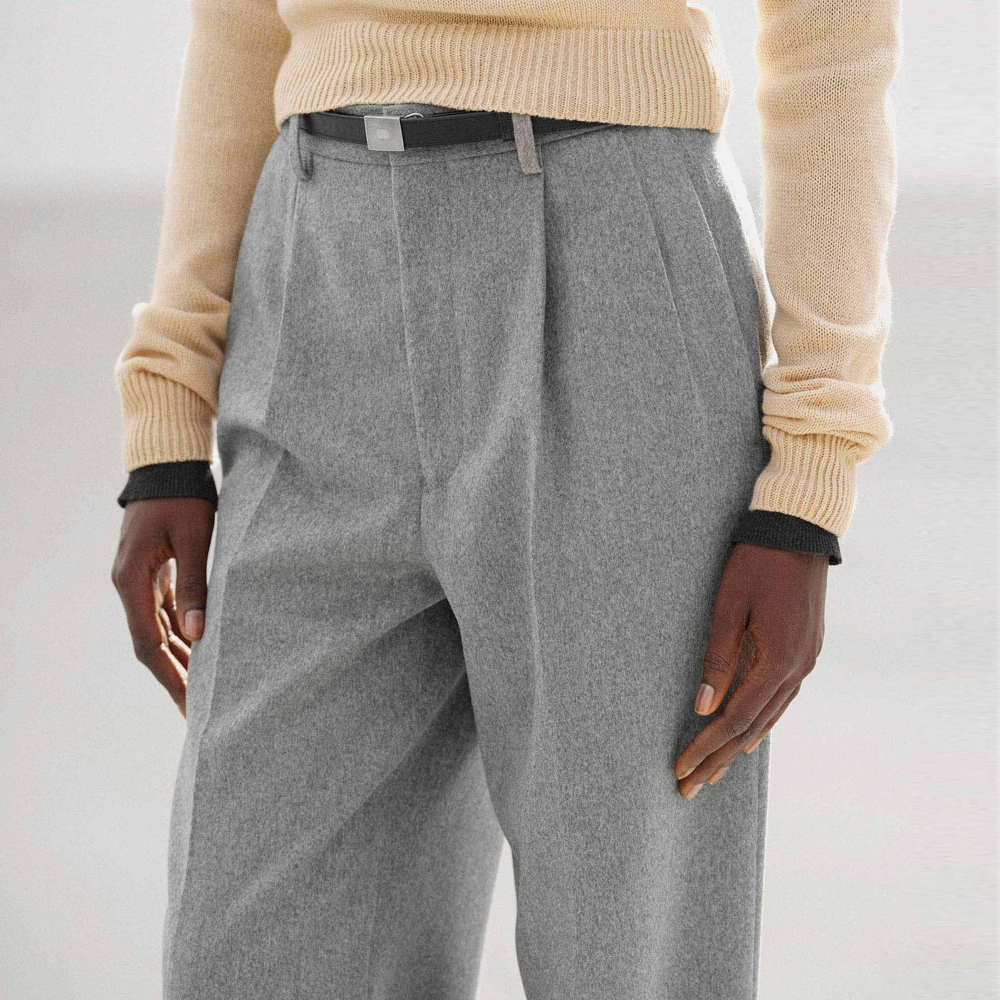 오라리 우먼즈 바지 CASHMERE MOLESKIN TWO-TUCK SLACKS 25FW - 상세 이미지 5