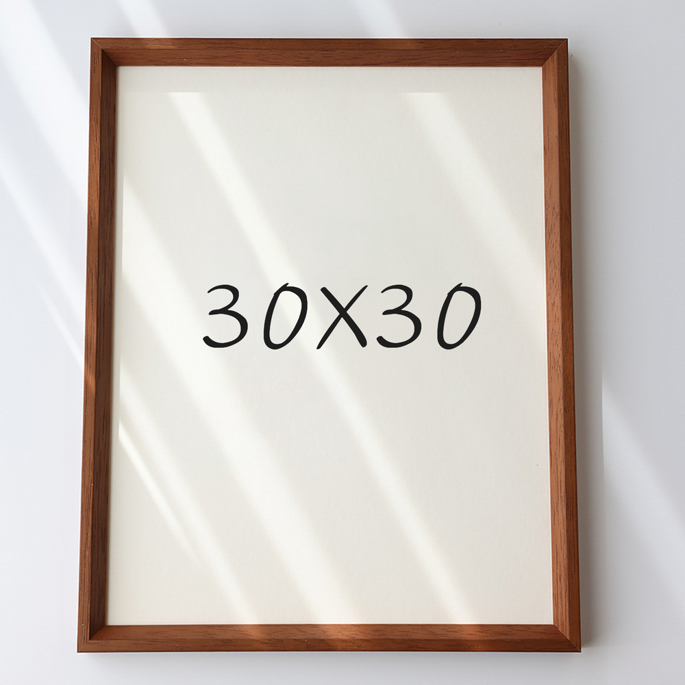 7mm삼각 원목액자 웨딩액자 아크릴 프레임 틀 제작 우드 30x30 300x300mm, 오크 - 메인 이미지