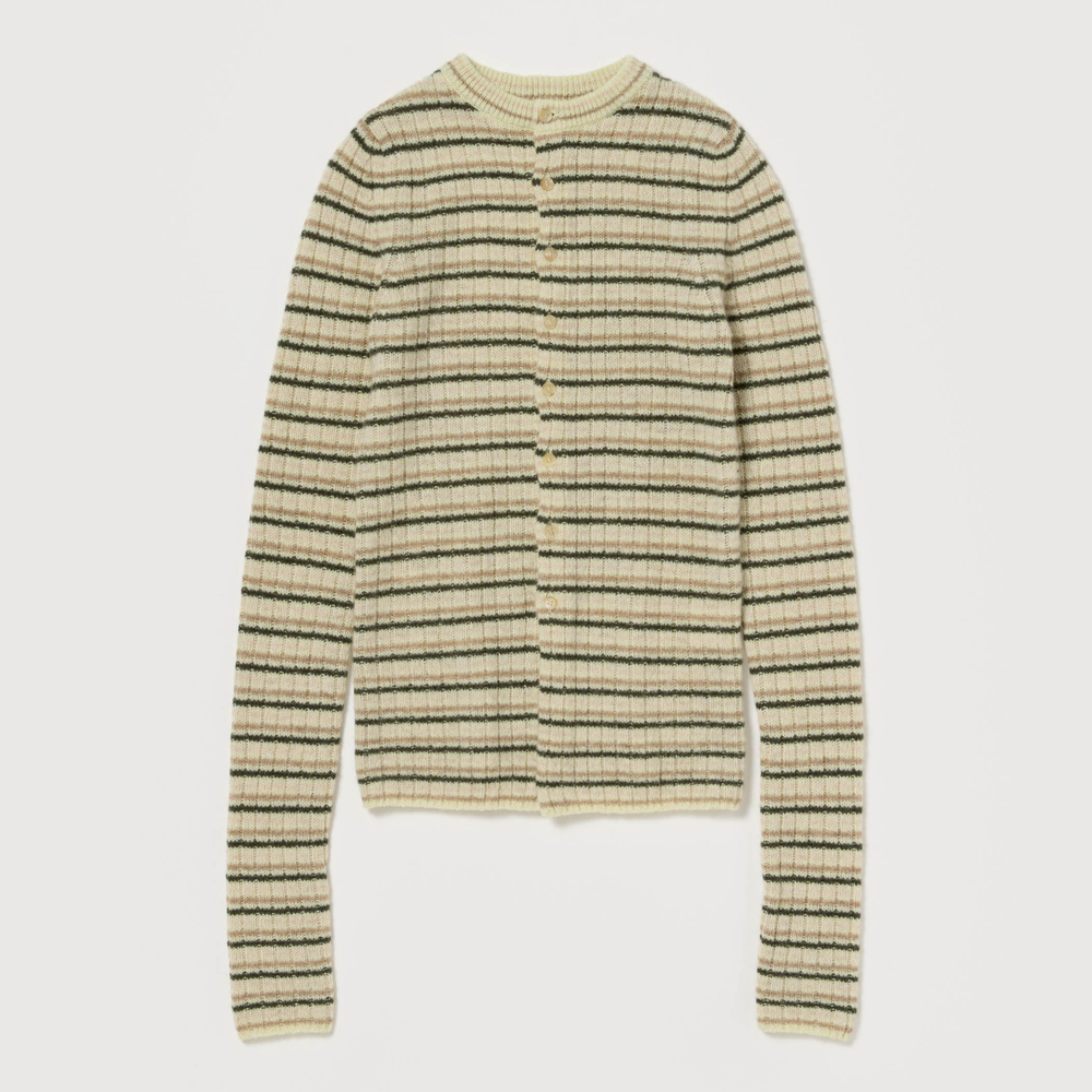 오라리 우먼즈 가디건 SHETLAND WOOL CASHMERE RIB KNIT CREW-NECK CARDIGAN 25FW - 상세 이미지 2