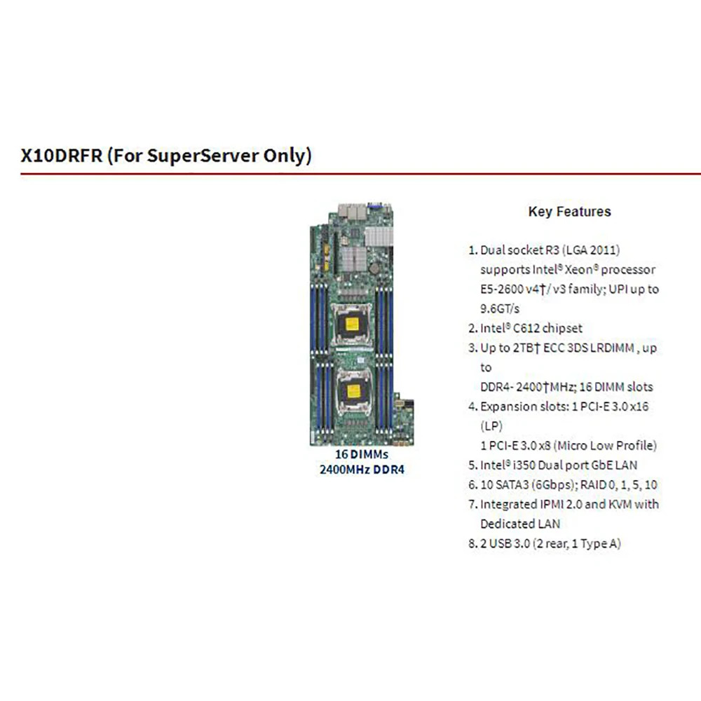 Supermicro 마더보드 X10DRFRXeon 프로세서 E5-2600 v4/v3 군 LGA2011