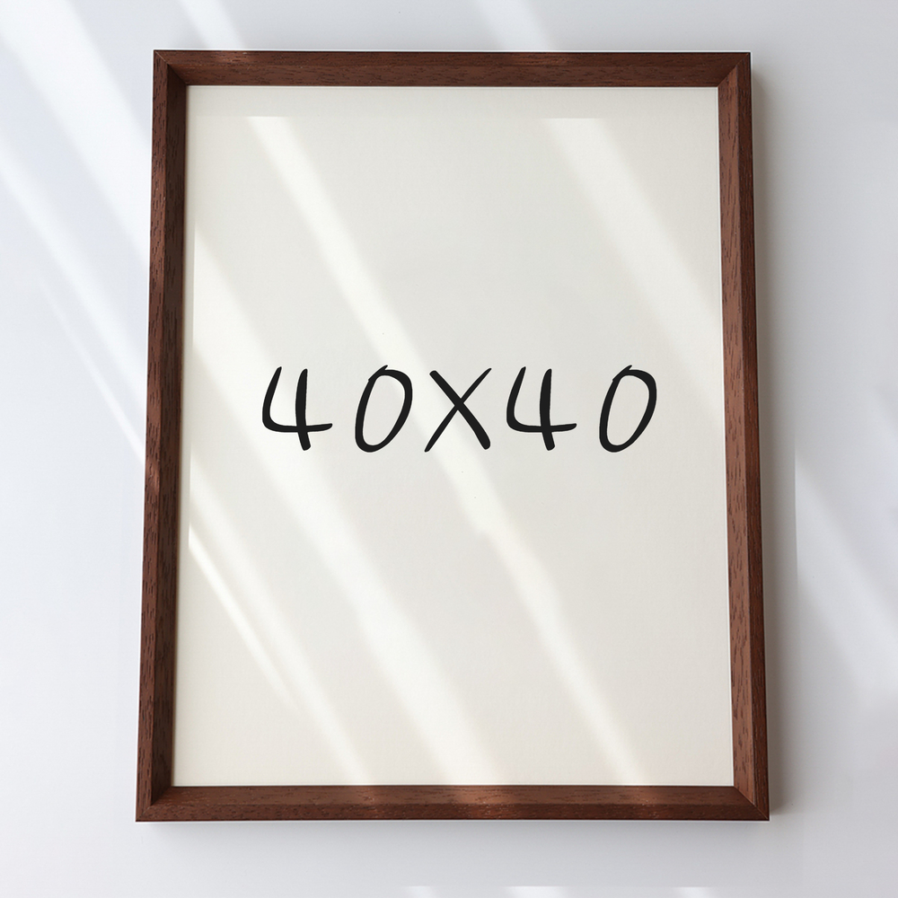 7mm삼각 원목액자 웨딩액자 아크릴 프레임 틀 제작 우드 40x40 400x400mm, 샴페인 - 메인 이미지