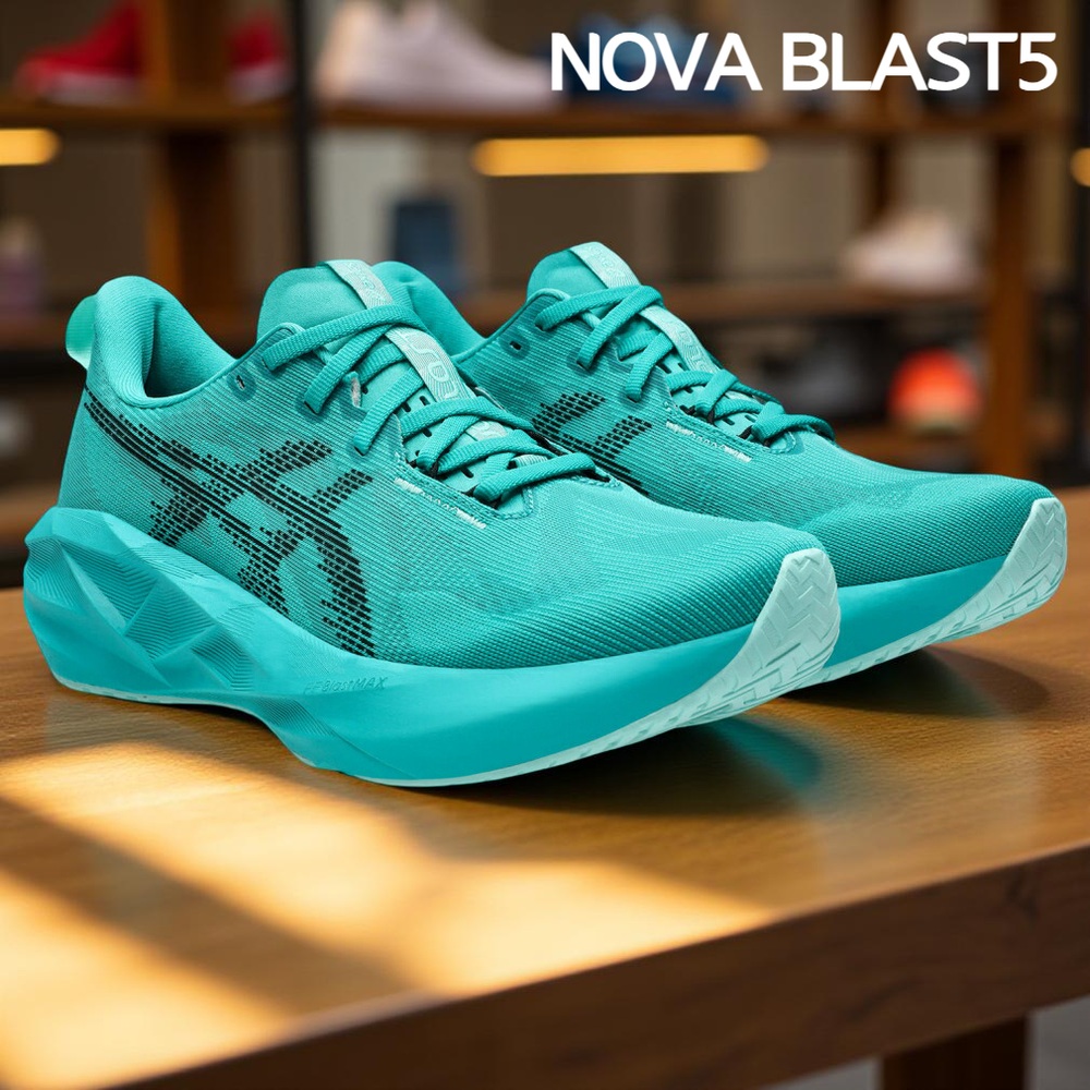 아식스 노바 블라스트 5 스탠다드 러닝화 운동화 남성 에메랄드그린 1011B974