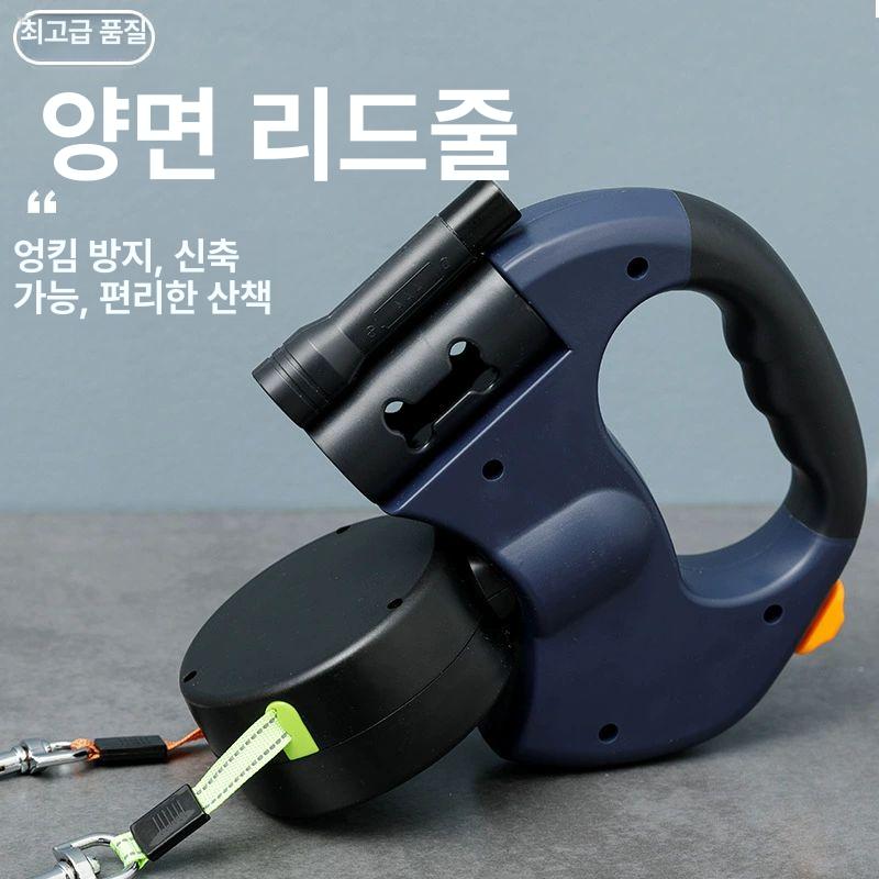 야광줄 LED후레쉬 꼬임방지 군용 써치 듀얼 후레쉬 더블리드 자동 끌기줄 1대2 블루 - 상세 이미지 3