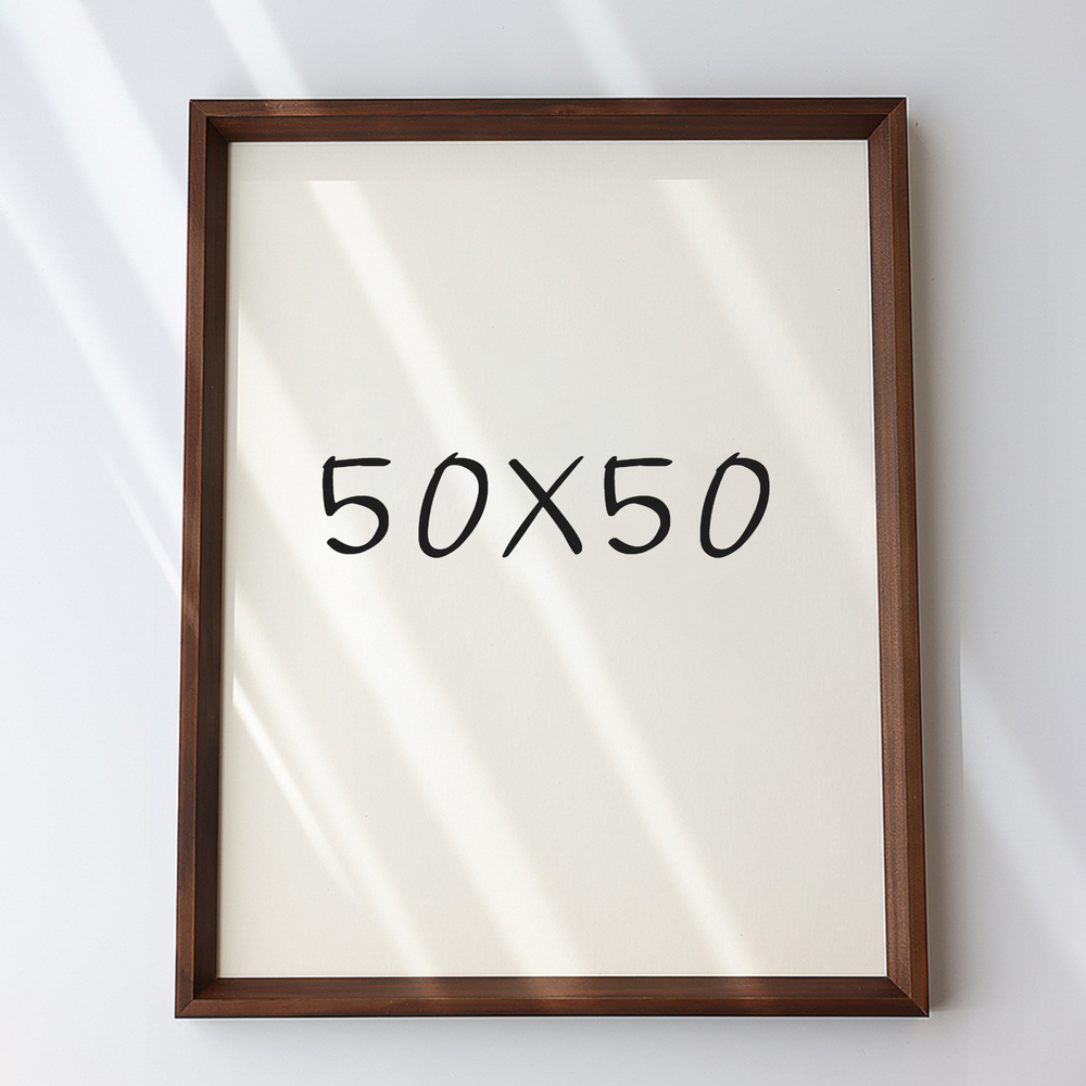 7mm삼각 원목액자 웨딩액자 아크릴 프레임 틀 제작 우드 50x50 500x500mm, 진밤 - 메인 이미지