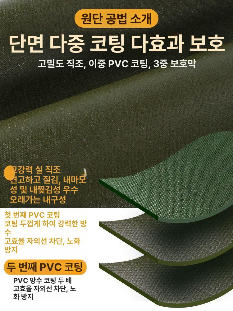 차량용 천막 덮개 갑바 캔버스 방풍 자동차 방수 내마모 올 캔버스 내구성 10년 5x5m - 상세 이미지 2