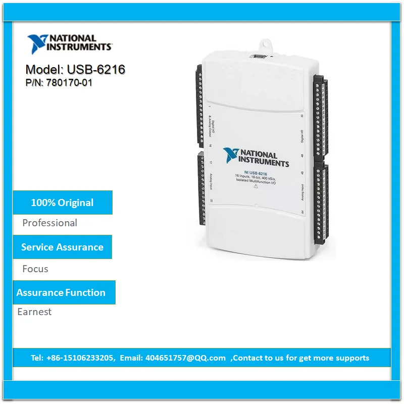NI USB-6216 DAQ 장치 절연 780180-01 아날로그 I/ O 디지털 32 비트 카운터 2 개