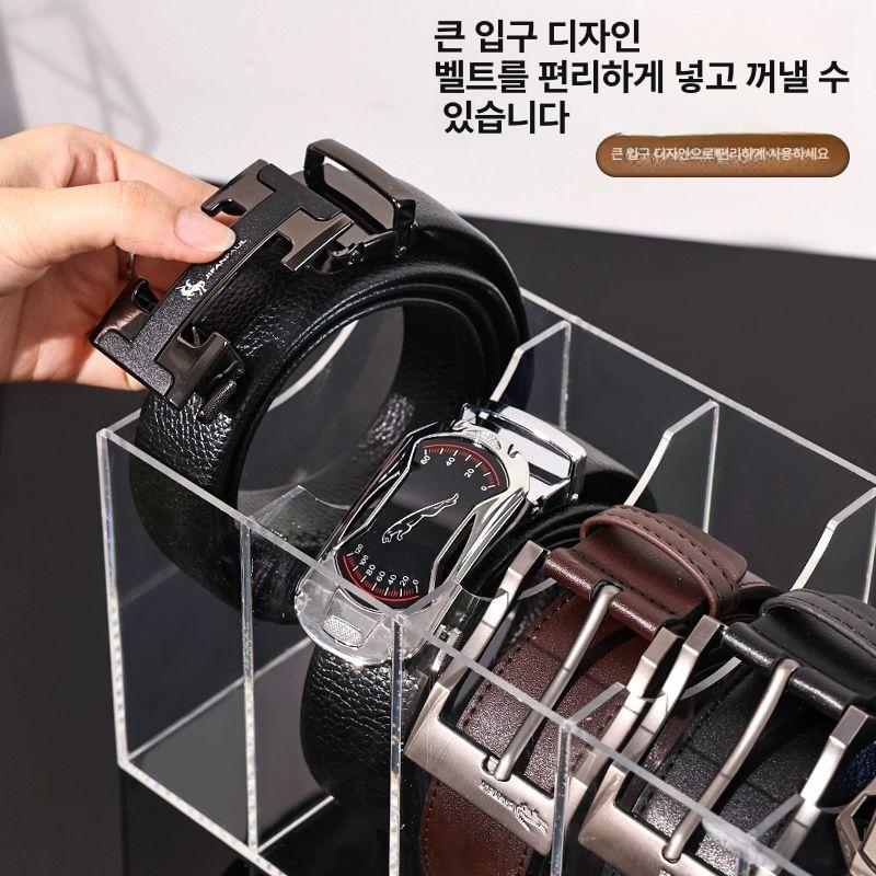 벨트보관함 디스플레이 진열 정리함 정리대 아크릴 투명 5격자 두꺼운 아크릴 재질 - 상세 이미지 2