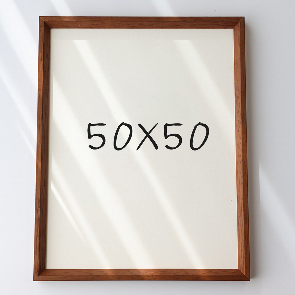 7mm삼각 원목액자 웨딩액자 아크릴 프레임 틀 제작 우드 50x50 500x500mm, 오크 - 메인 이미지