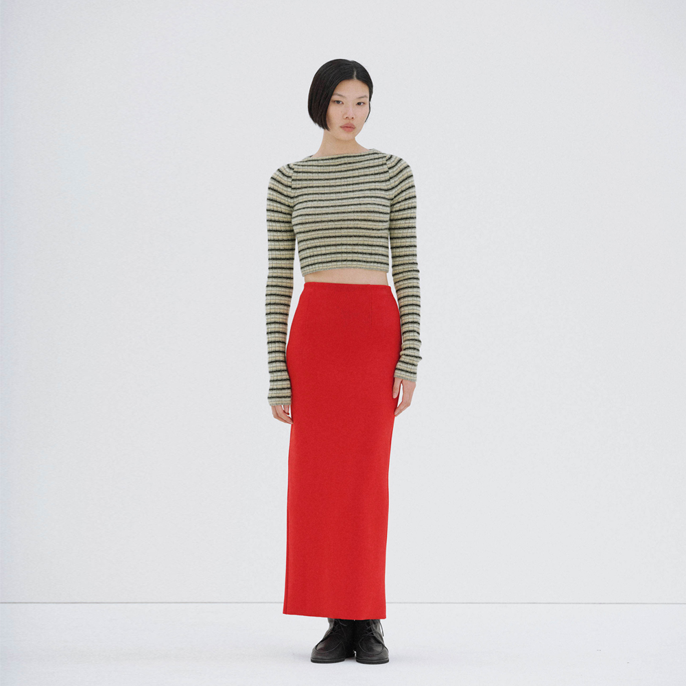 오라리 우먼즈 니트 SHETLAND WOOL CASHMERE RIB KNIT BOAT-NECK P/O 25FW - 상세 이미지 2