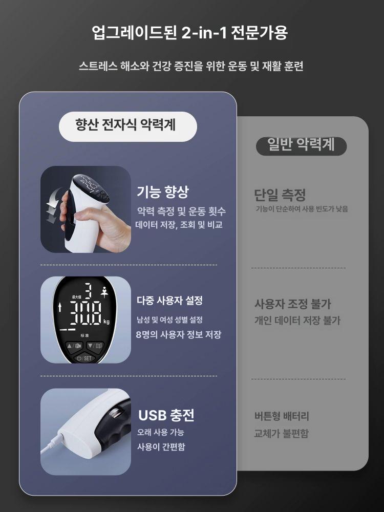 디지털 악력 측정기 충전식 체력 강도 통합형 측정 업그레이드판 충전 - 상세 이미지 5