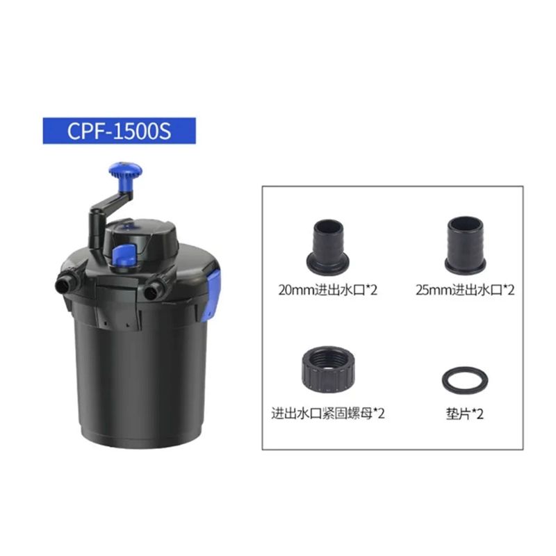 연못 필터 여과기 양어장 수질정화 정수 어항 실내 실외 2입방 정수제 포함 CPF-1500s - 상세 이미지 2