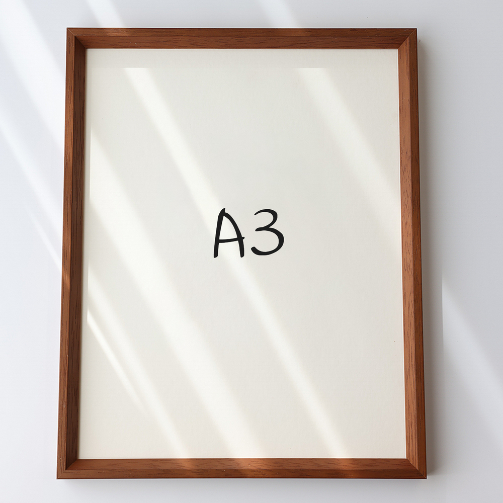7mm삼각 원목액자 웨딩액자 아크릴 프레임 틀 제작 우드 A3 297x420mm, 오크
