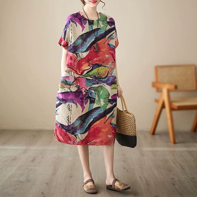 할머니 린넨 중년 간절기 여름블라우스 살구꽃 XL 추천 50.0-60.0kg - 상품 이미지