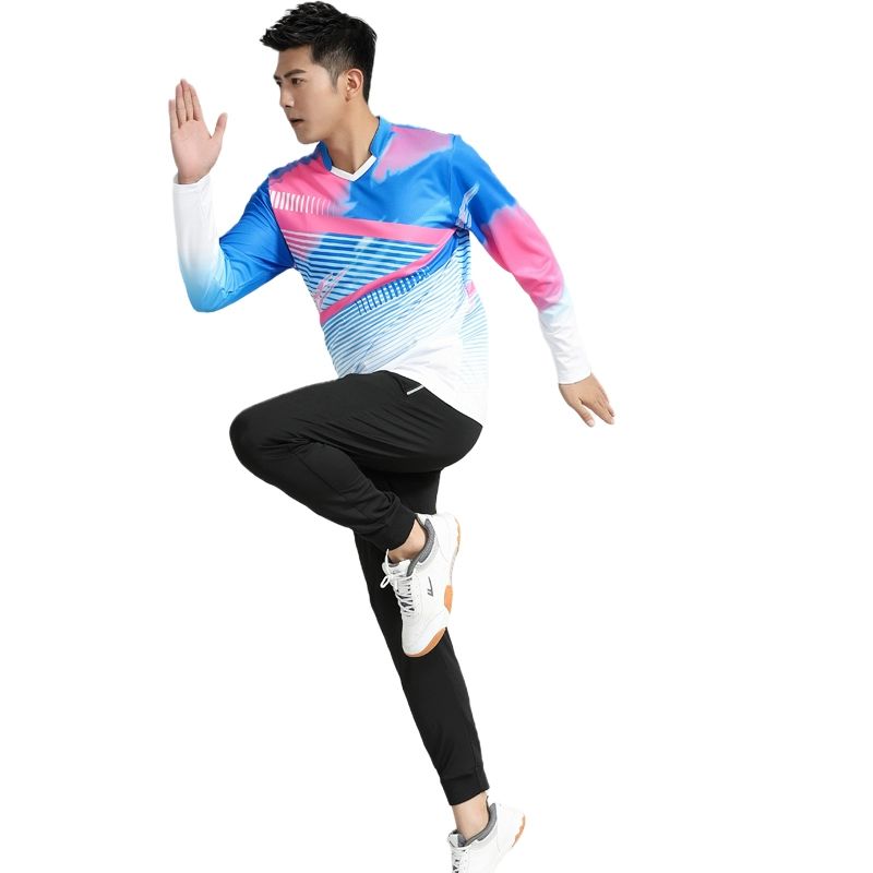 탁구복 유니폼 배드민턴복 테니스복 66 남자 다크블루 세트 XL 이미지 6