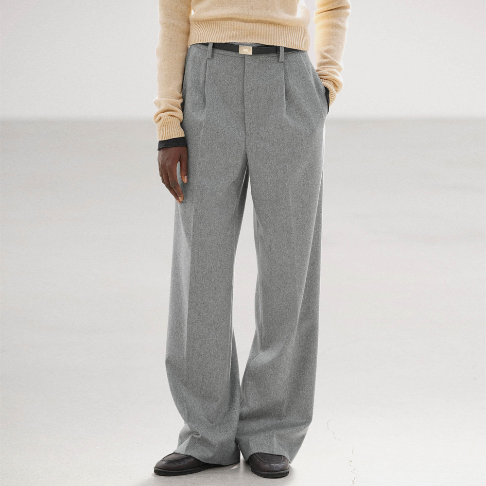오라리 우먼즈 바지 CASHMERE MOLESKIN TWO-TUCK SLACKS 25FW - 메인 이미지