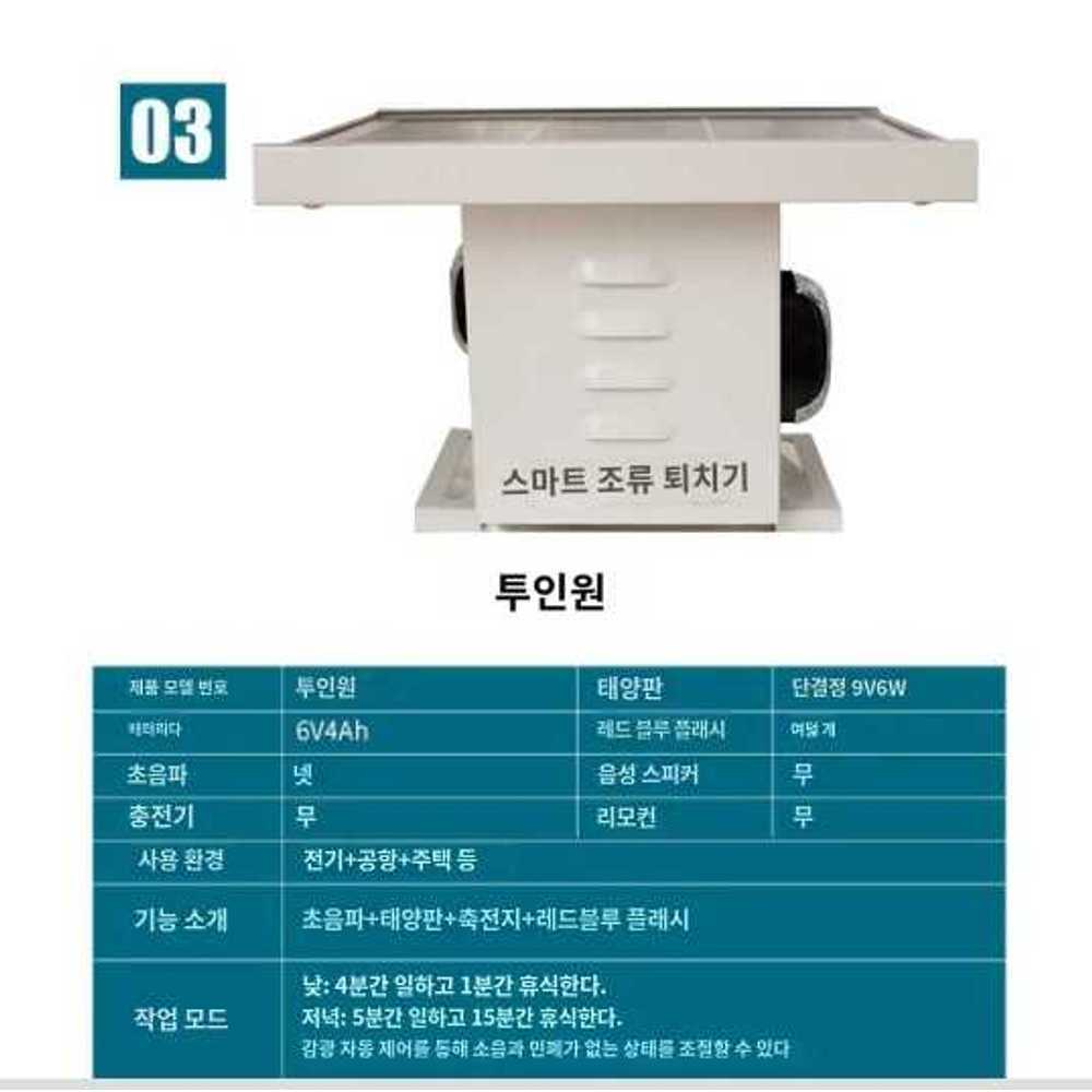 태양광 폭음기 조류 퇴치용 자동 발사 과수원 양어장 태양열 2in1 - 상세 이미지 3