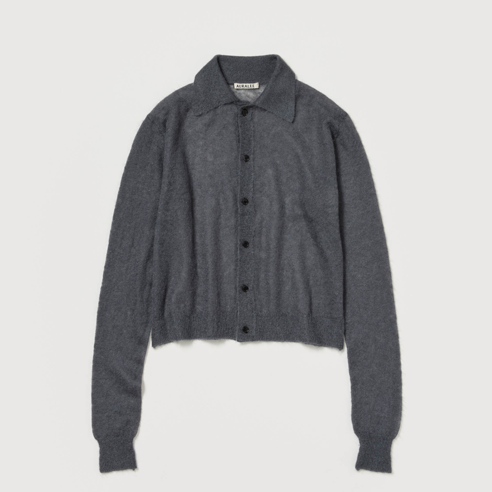 오라리 우먼즈 가디건 KID MOHAIR SHEER KNIT SHIRT CARDIGAN 25FW - 상세 이미지 5