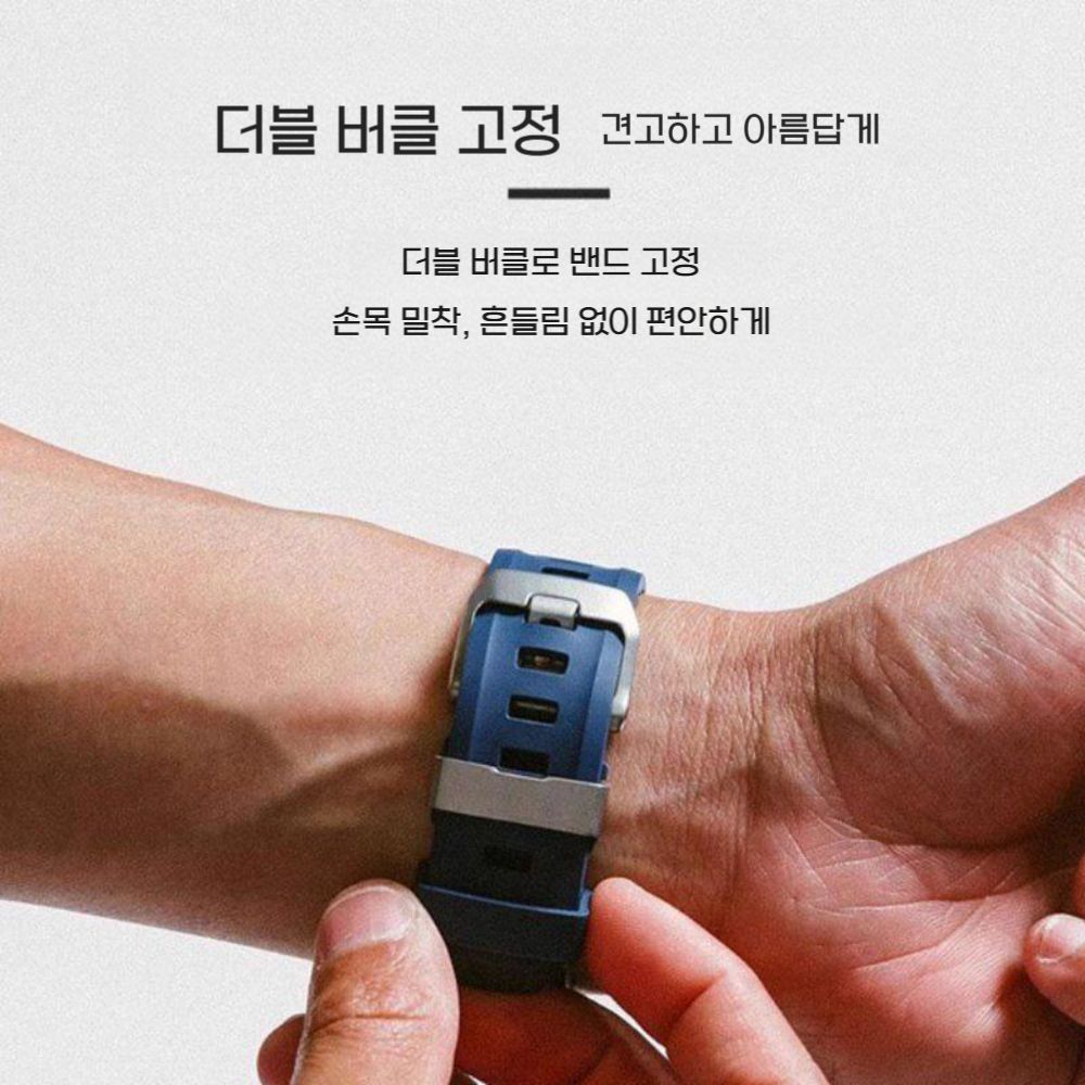 갤럭시 워치8 클래식 울트라 스트랩 와일드 스포츠 실리콘 메탈 버클 밴드 - 상세 이미지 4