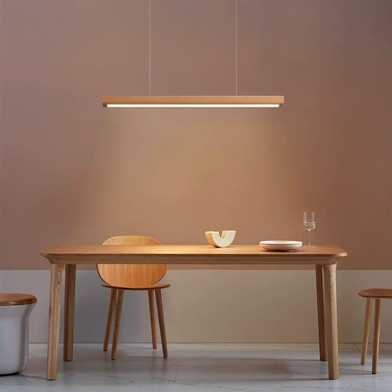 원목 식탁등 LED 램프 아일랜드식탁 식탁조명 원목색 L60cm 미가 앱 연동 - 상품 이미지