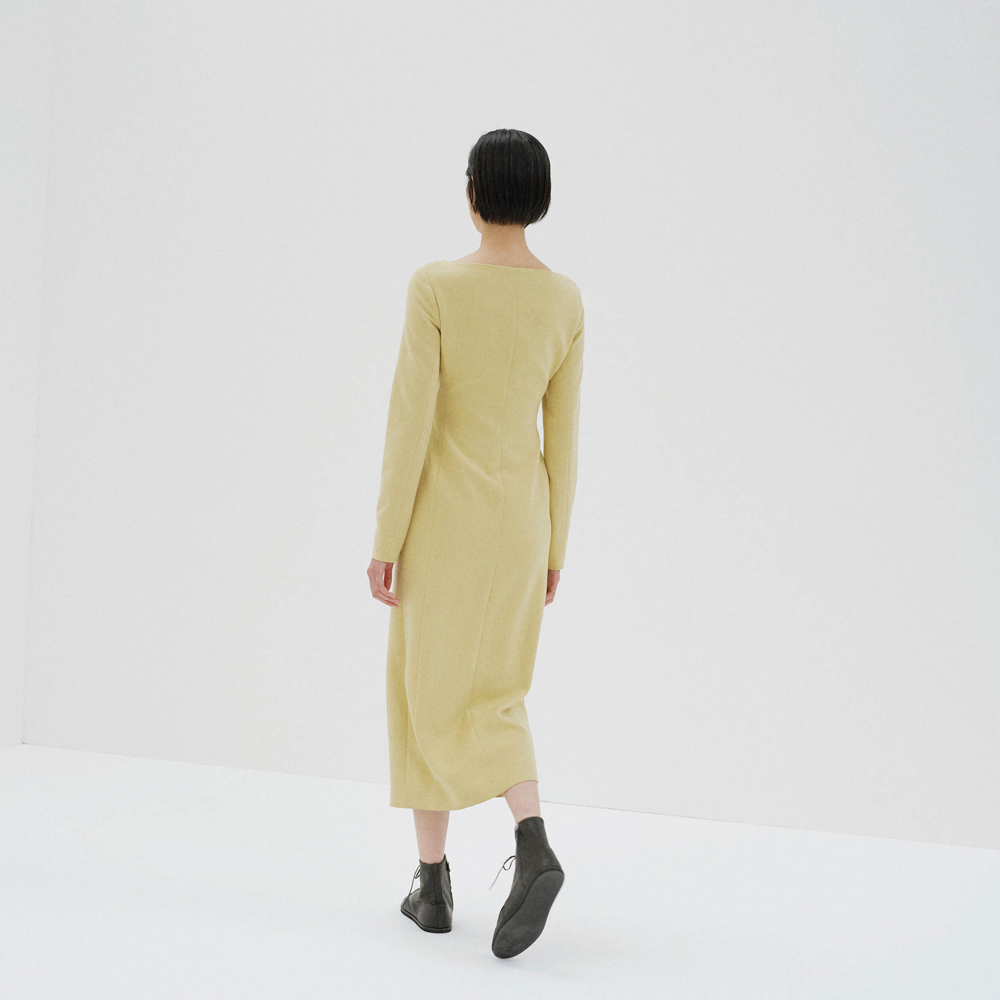오라리 우먼즈 원피스 TENSE WOOL DOUBLE CLOTH FRONT-ZIP DRESS 25FW - 상세 이미지 2