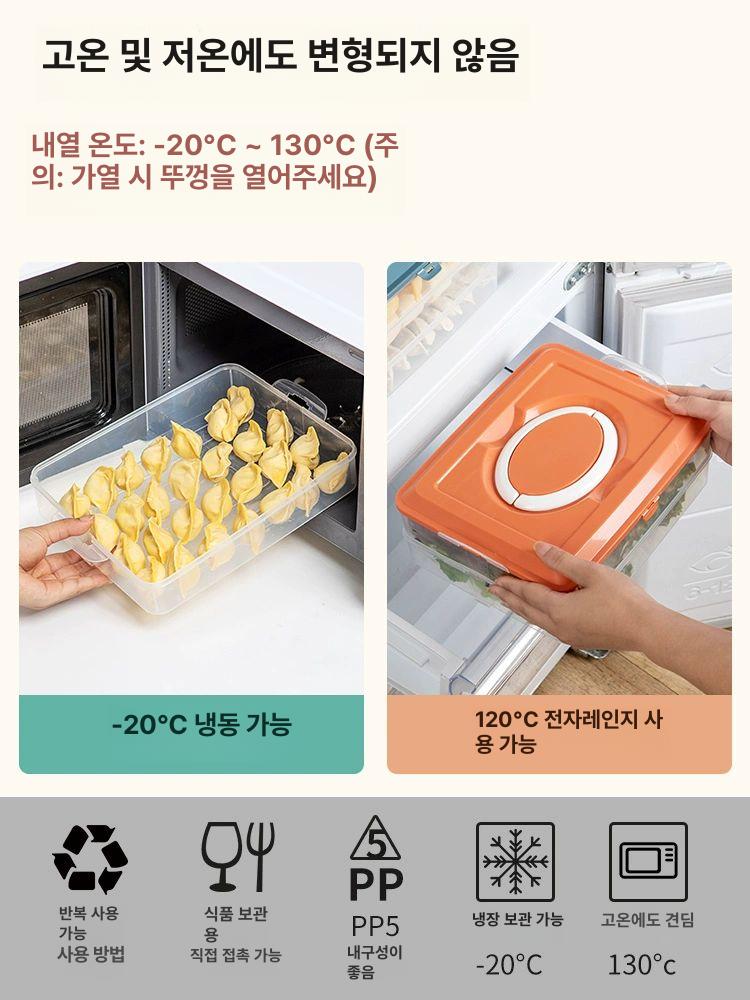 사각 만두 보관통 반찬통 김밥 밀폐 계란 용기 노르딕블루-4겹 2커버 - 상세 이미지 3