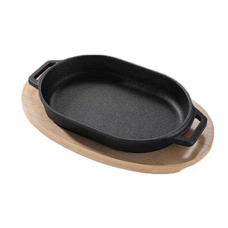 일본 후라이팬 주방 무쇠 에그팬 무쇠팬 계란말이 볶음팬 25x17cm 두 귀 달걀형 087-1 - 상품 이미지