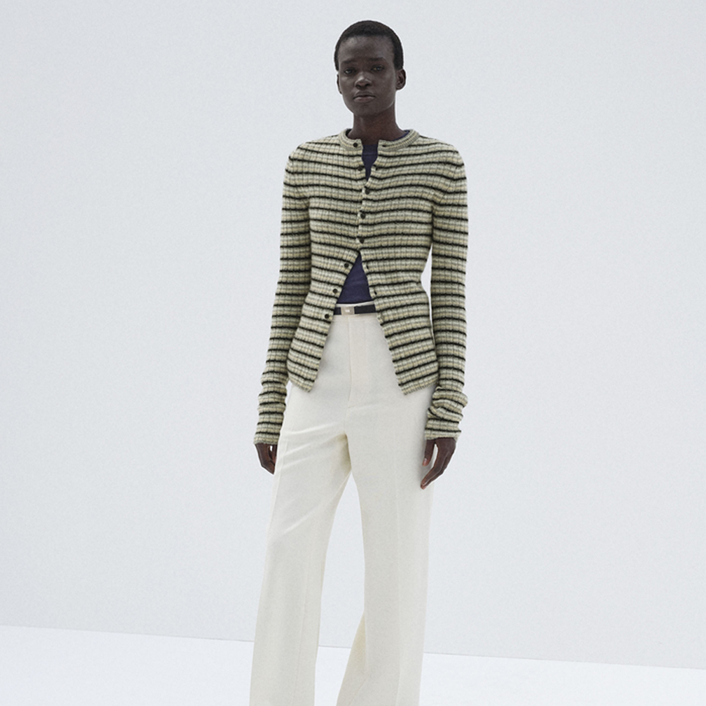 오라리 우먼즈 가디건 SHETLAND WOOL CASHMERE RIB KNIT CREW-NECK CARDIGAN 25FW - 상세 이미지 4