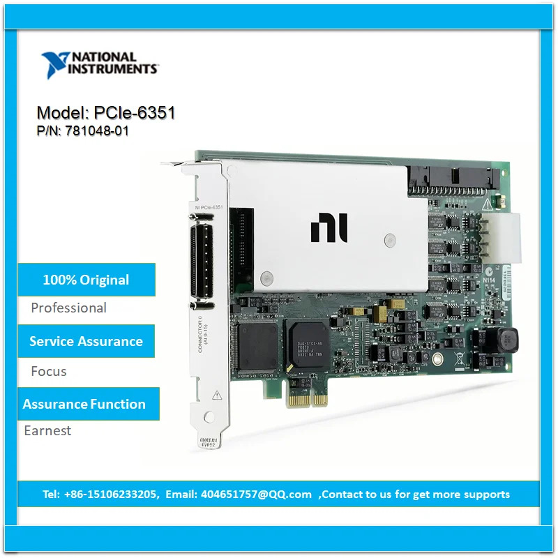 PCI 익스프레스 NI PCIe-6351 781048-01 16 채널 AI 비트 1.25 ms/s 2 AO 2.86 24 DIO