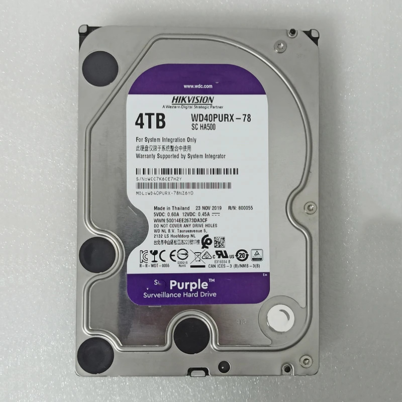 WD40PURX 4T 3.5인치 모니터링 데스크탑 하드 엔터프라이즈 서버 5400RPM SATA