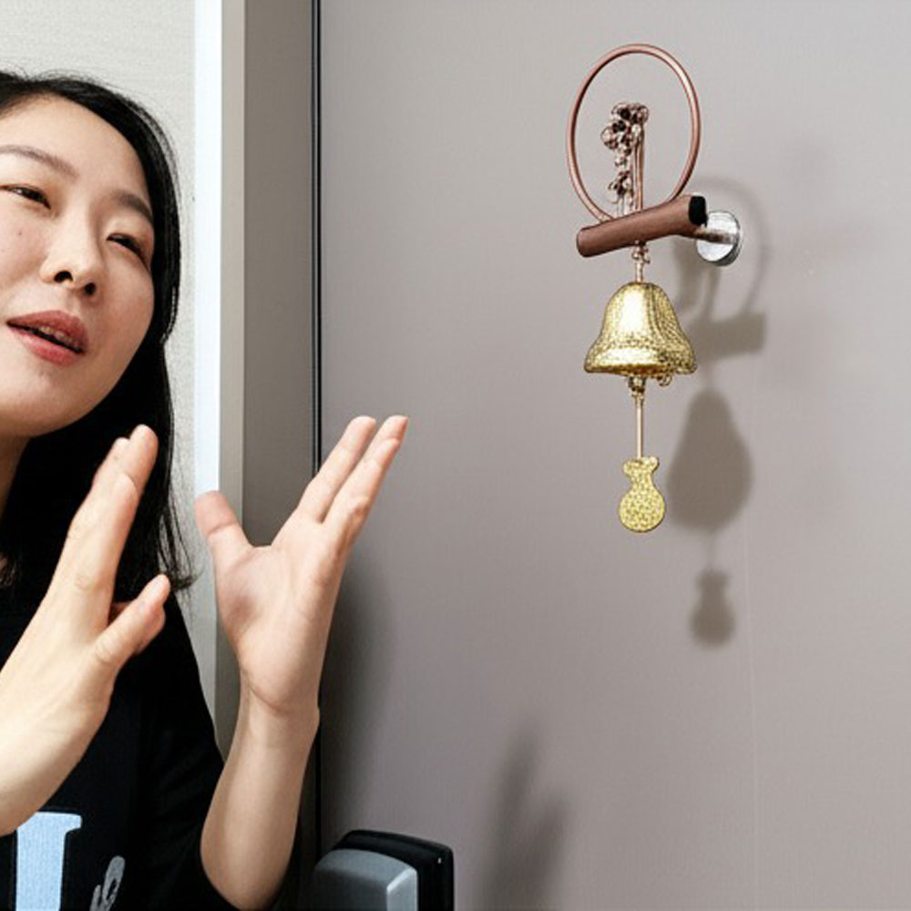 재물운 현관종 강력자석 현관문종 도어벨 달무리꽃모자 이미지 7