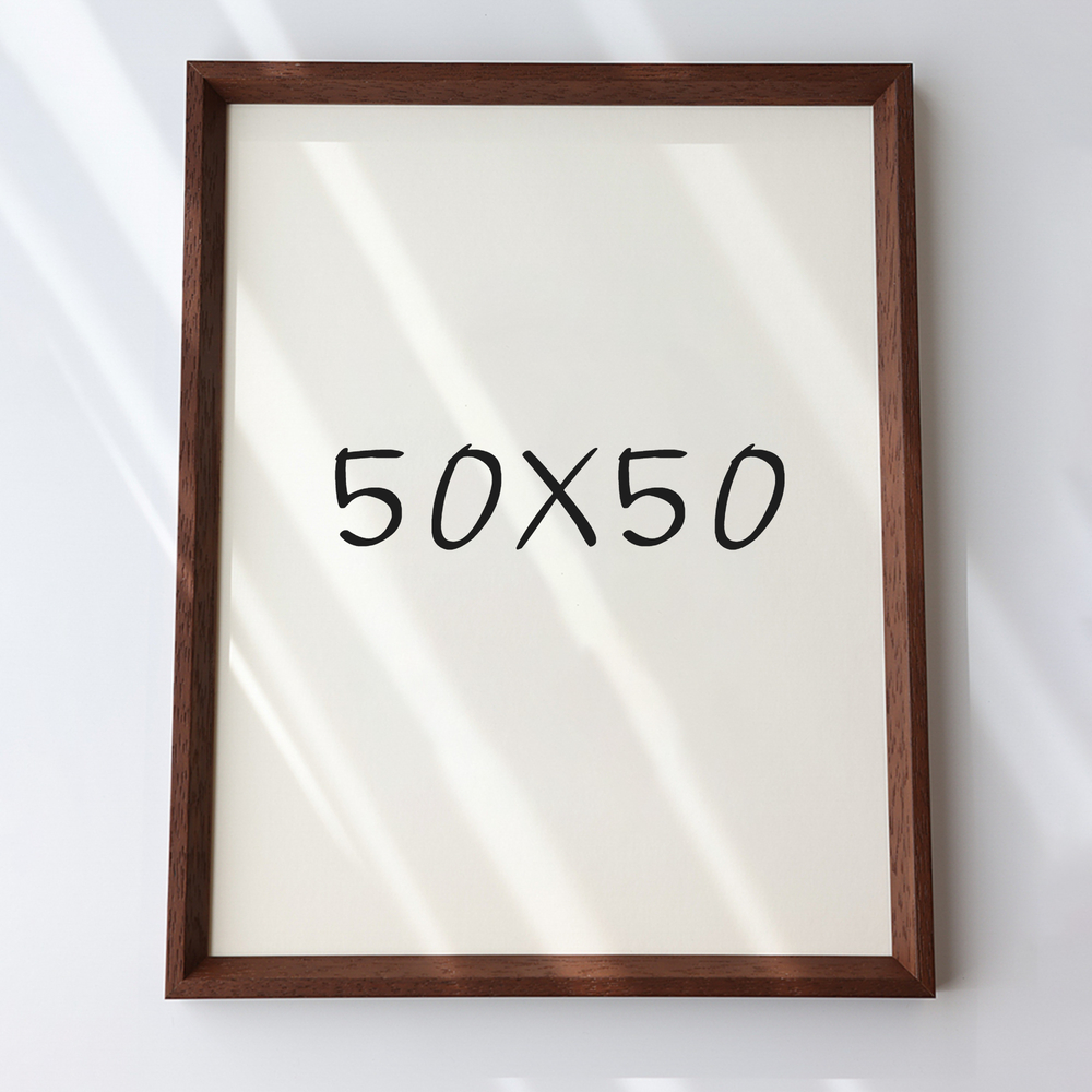 7mm삼각 원목액자 웨딩액자 아크릴 프레임 틀 제작 우드 50x50 500x500mm, 샴페인 - 메인 이미지