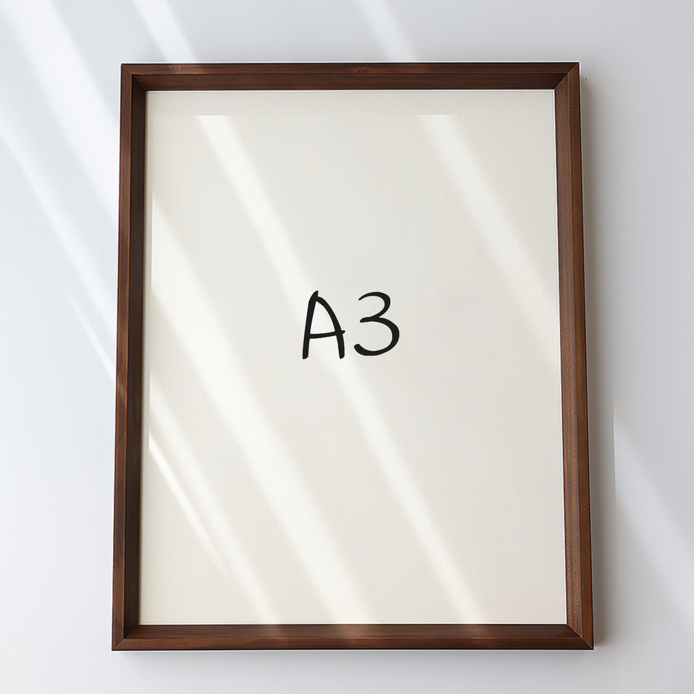 7mm삼각 원목액자 웨딩액자 아크릴 프레임 틀 제작 우드 A3 297x420mm, 진밤