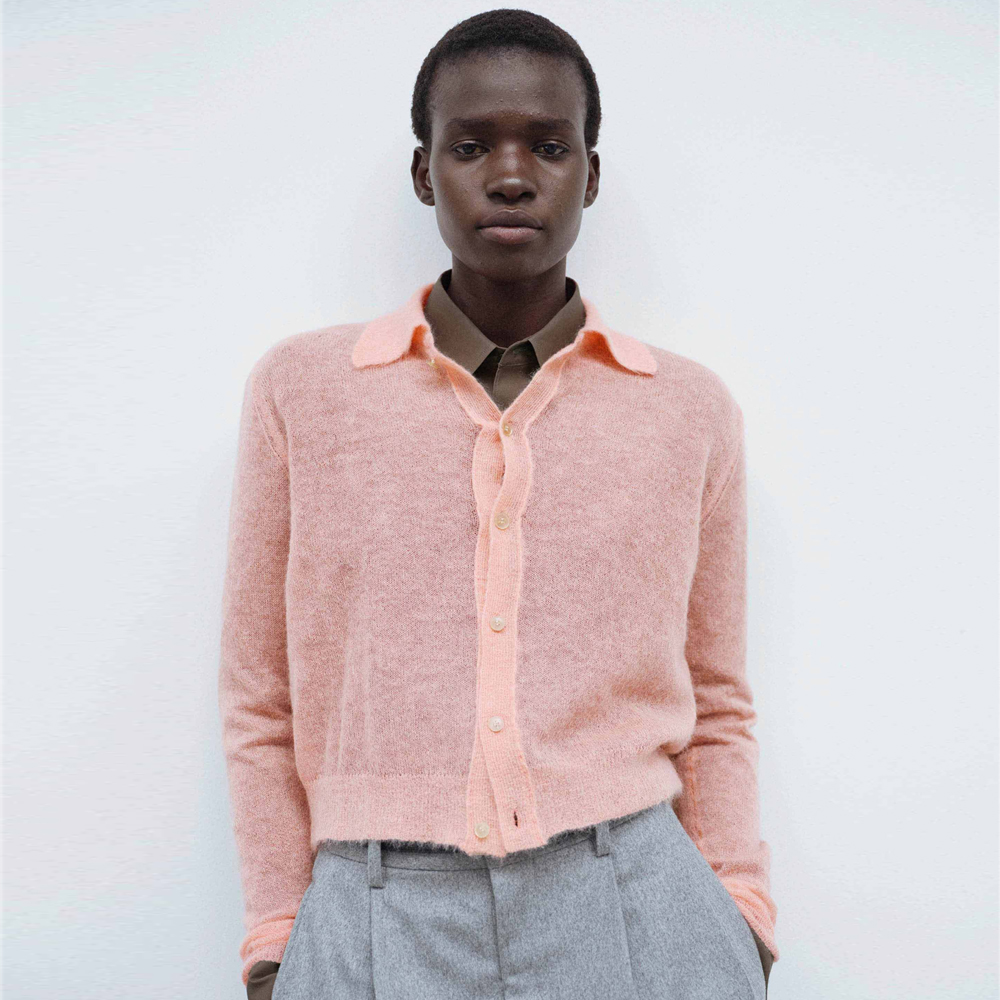 오라리 우먼즈 가디건 KID MOHAIR SHEER KNIT SHIRT CARDIGAN 25FW - 메인 이미지