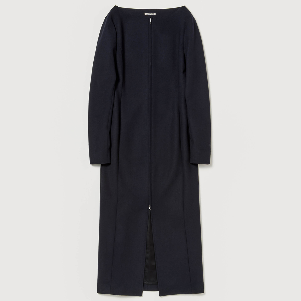 오라리 우먼즈 원피스 TENSE WOOL DOUBLE CLOTH FRONT-ZIP DRESS 25FW - 상세 이미지 4