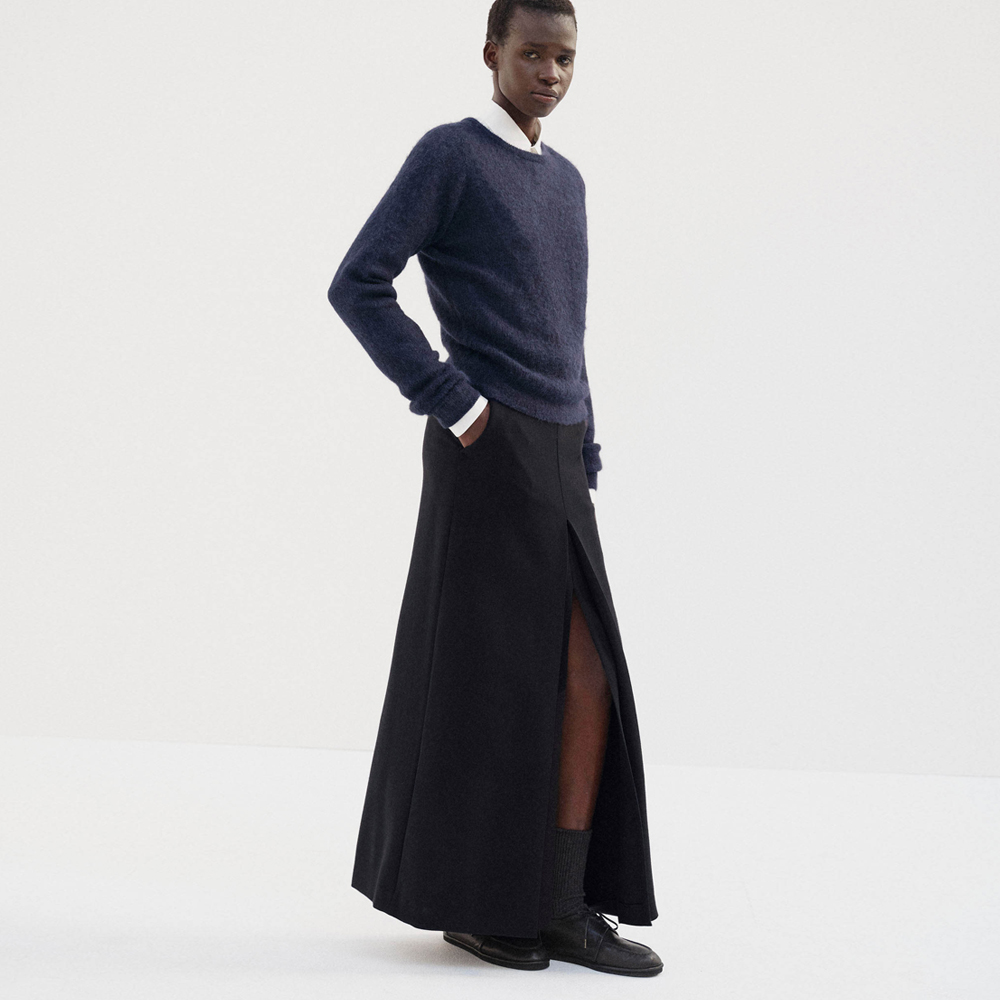 오라리 우먼즈 스커트 TENSE WOOL DOUBLE CLOTH SLIT SKIRT 25FW - 상세 이미지 2