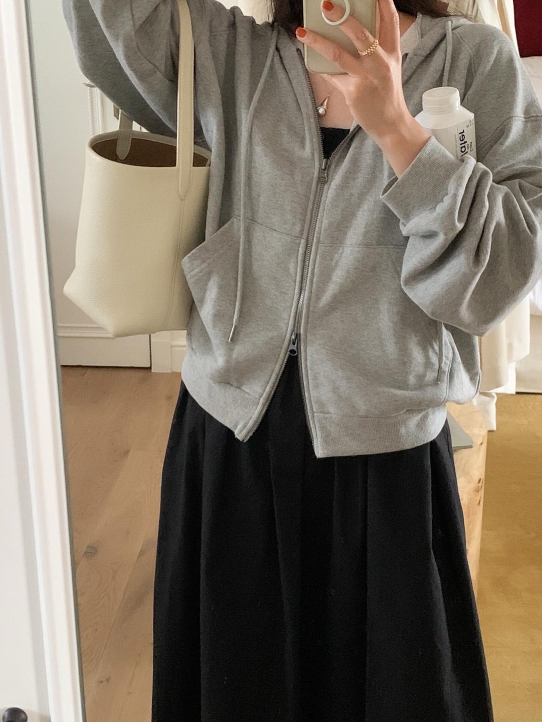 코튼 끈나시 허리 셔링 핀턱 데일리 롱 원피스 - 상세 이미지 3