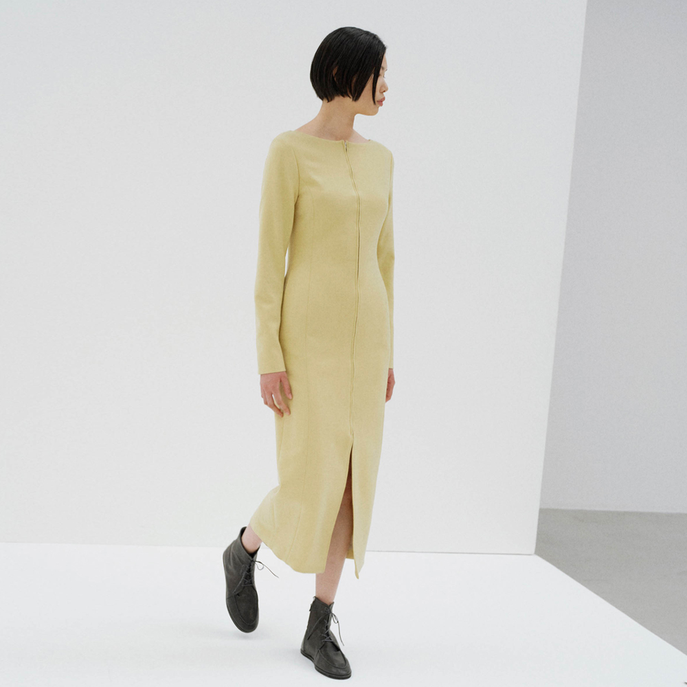 오라리 우먼즈 원피스 TENSE WOOL DOUBLE CLOTH FRONT-ZIP DRESS 25FW - 상세 이미지 3
