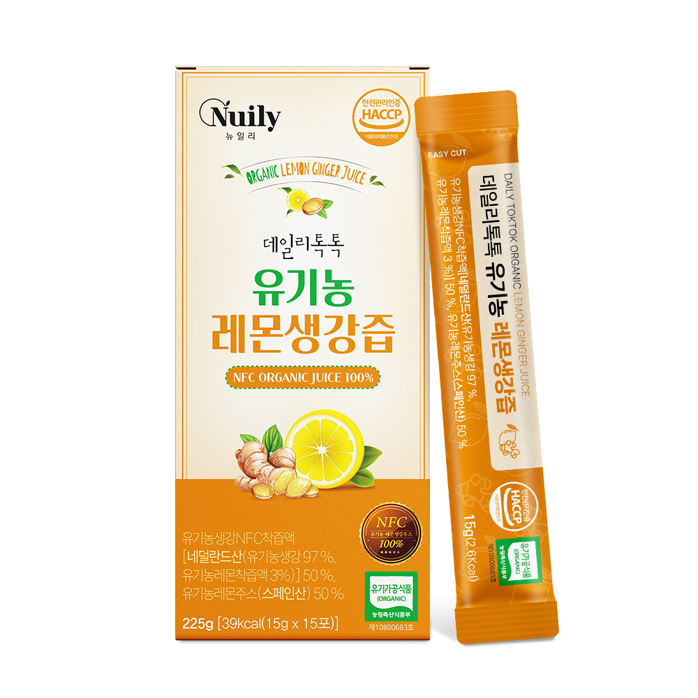데일리톡톡 유기농 레몬생강즙 15g x 15포 - 상품 이미지