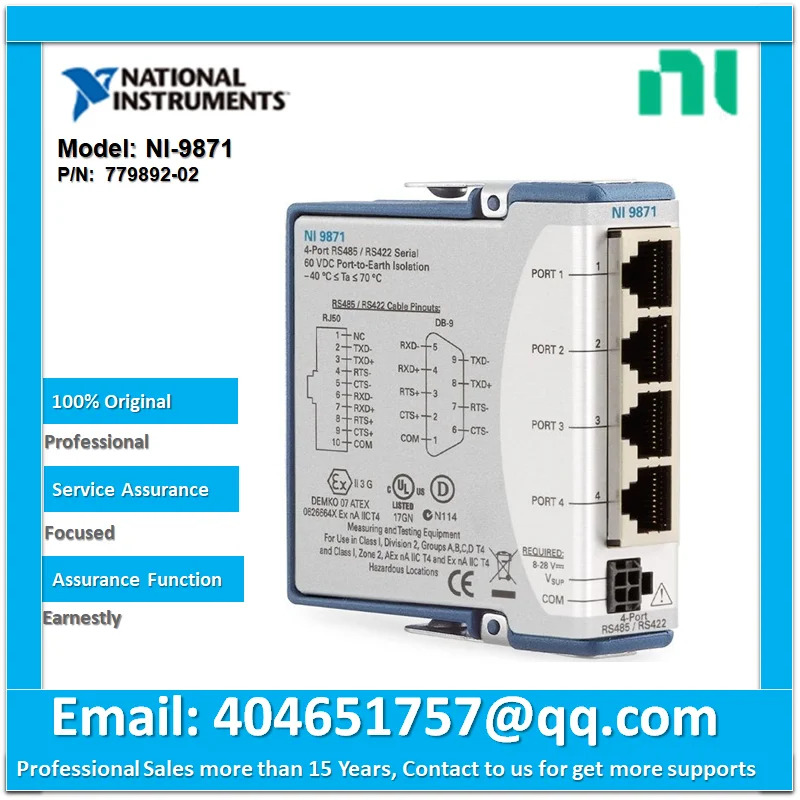 NI 9871 779892-02 4 포트 RS485 RS422 직렬 인터페이스 컴팩트RIO 모듈