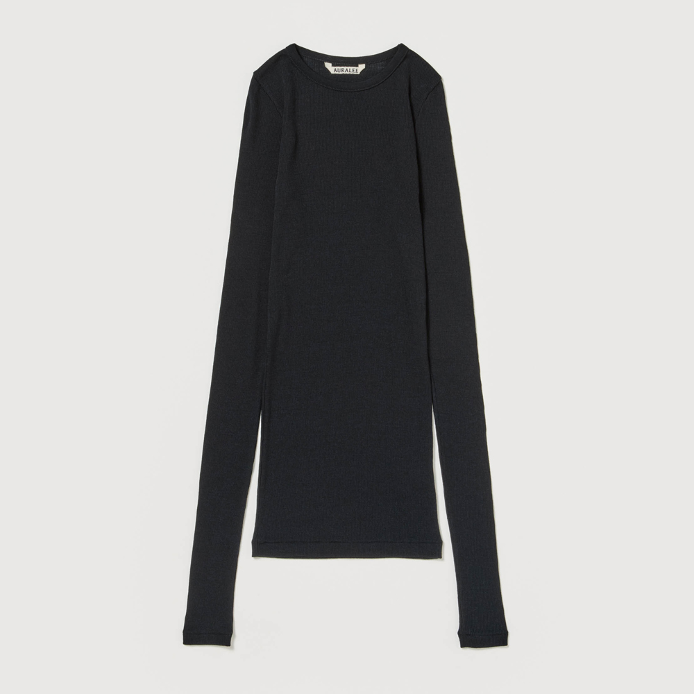 오라리 우먼즈 니트 WOOL SILK SOFT RIB L/S TEE 25FW - 상세 이미지 5