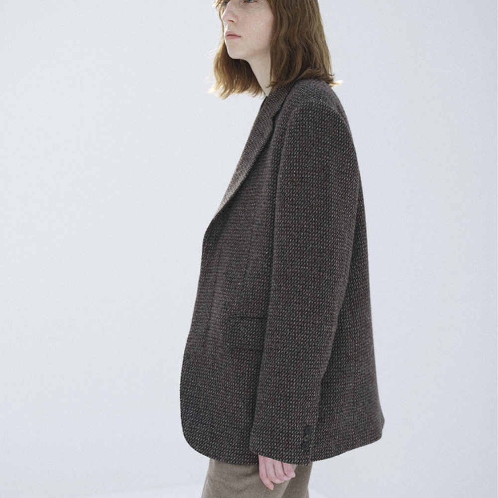 오라리 우먼즈 자켓 ALPACA WOOL SILK TWEED OVER JACK 25FW - 상세 이미지 4