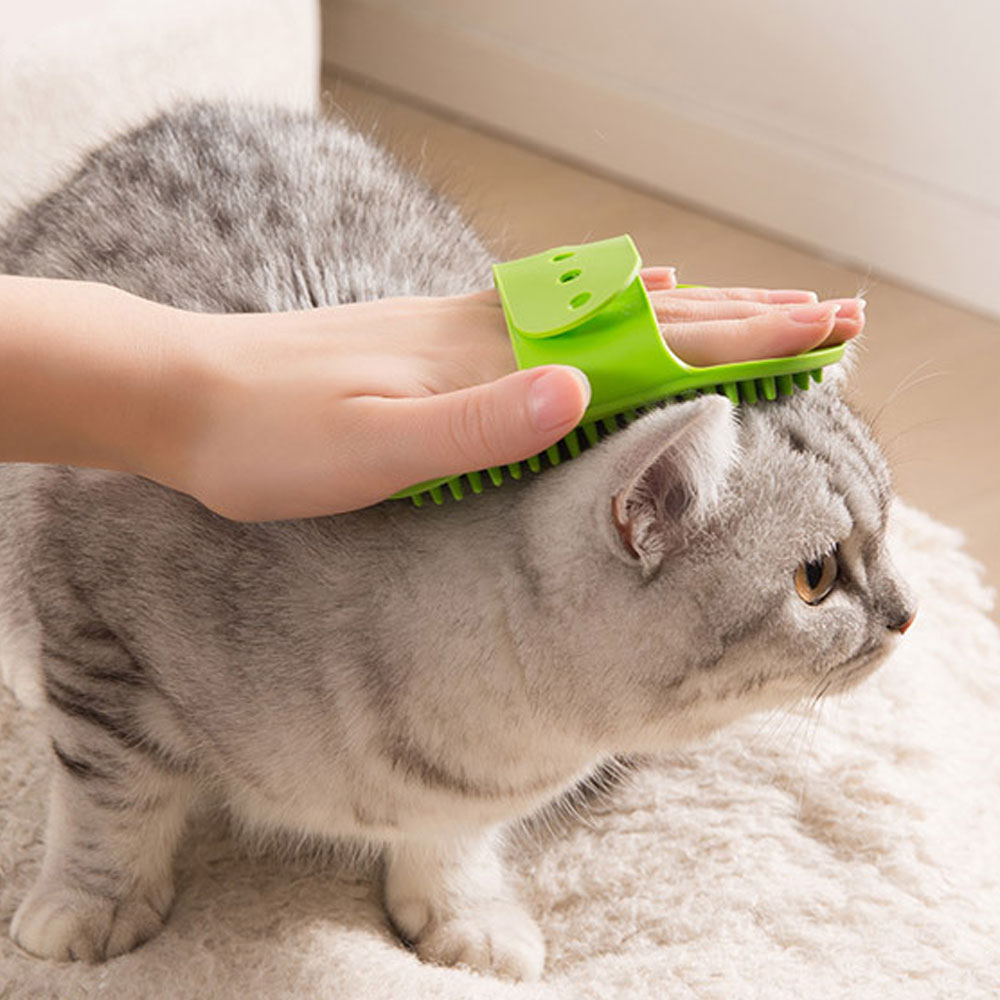 크레용펫 강아지 고양이 실리콘 핸디 마사지 브러쉬 빗 - 상세 이미지 2
