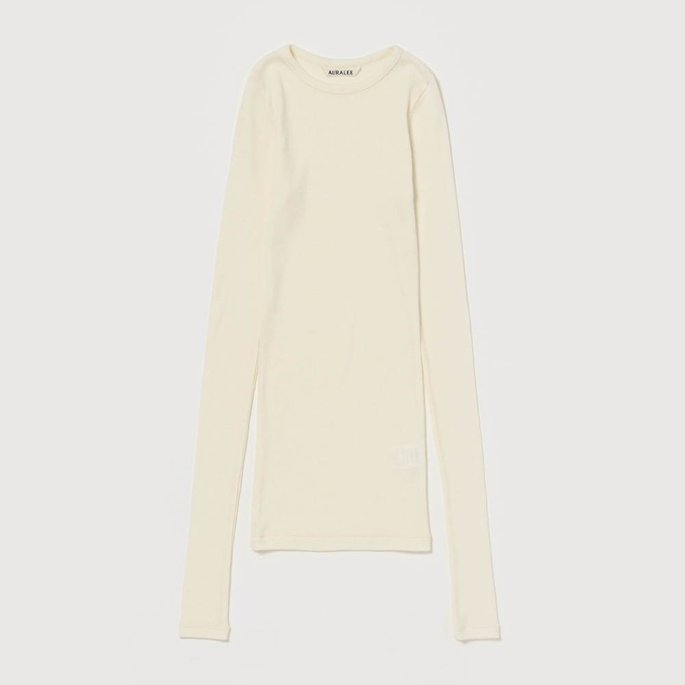 오라리 우먼즈 니트 WOOL SILK SOFT RIB L/S TEE 25FW - 상세 이미지 4