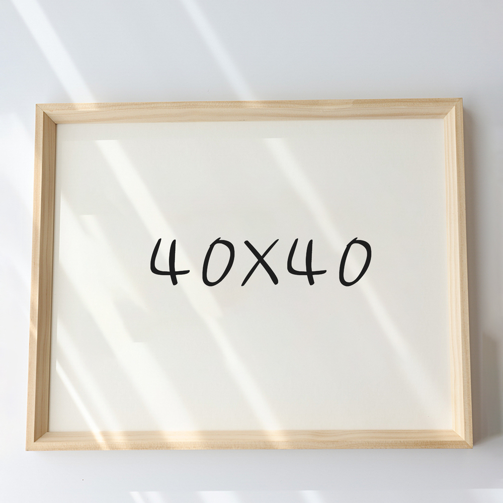 7mm삼각 원목액자 웨딩액자 아크릴 프레임 틀 제작 우드 40x40 400x400mm, 내츄럴 - 메인 이미지