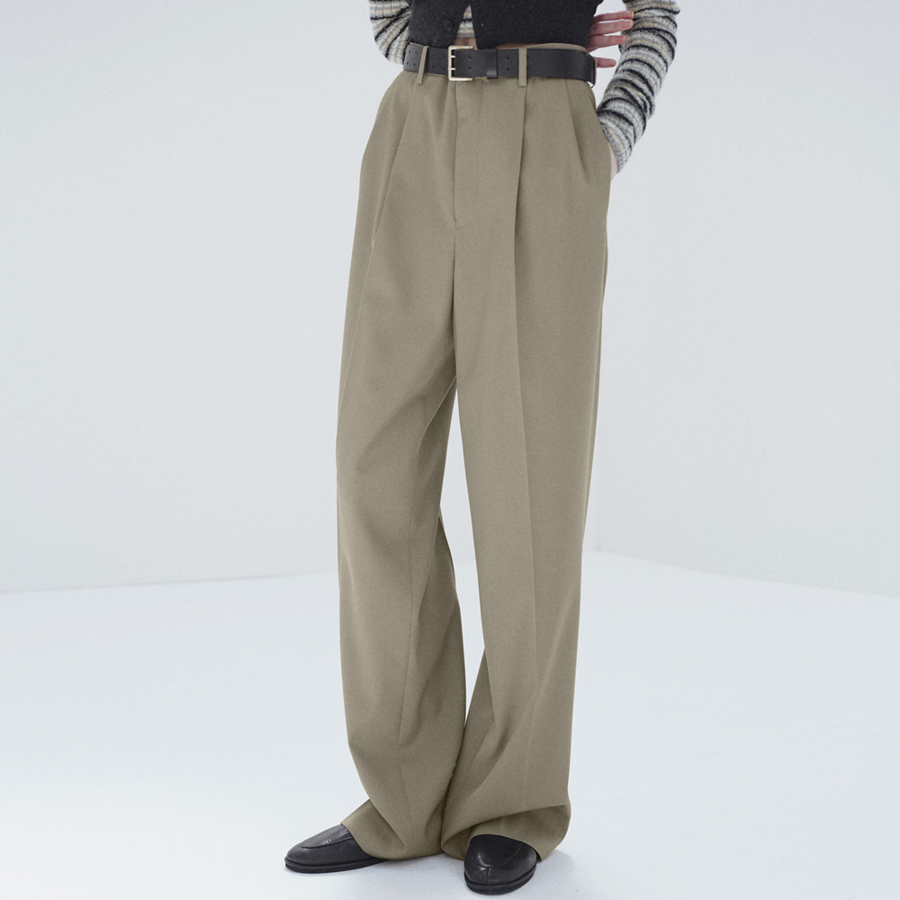 오라리 우먼즈 바지 LIGHT WOOL MAX GABARDINE TWO-TUCK SLACKS 25FW - 상세 이미지 3