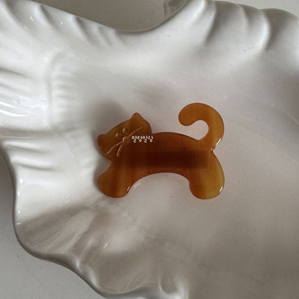 귀여운 고양이 삔 옆머리헤어핀 단발 머리핀 셀룰로오스집게핀 - 상세 이미지 5